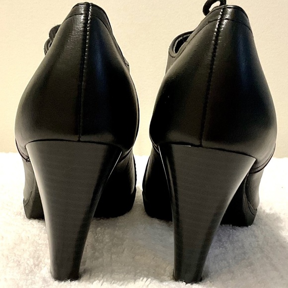 WHITE MOUNTAIN BLACK SAMMIE OXFORD LACE UP HIGH HEEL ANKLE BOOTS SZ 7.5 - Picture 8 of 12